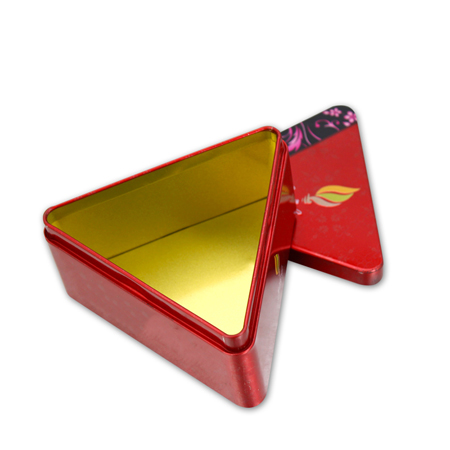 tea tin boxes with triangle shape